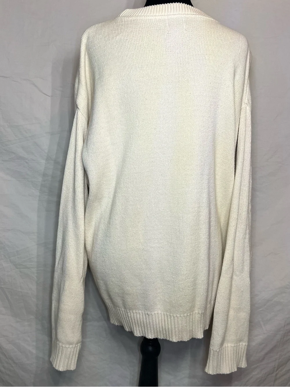 Cream Knit Sweater with American Flag - Picture 4 of 6